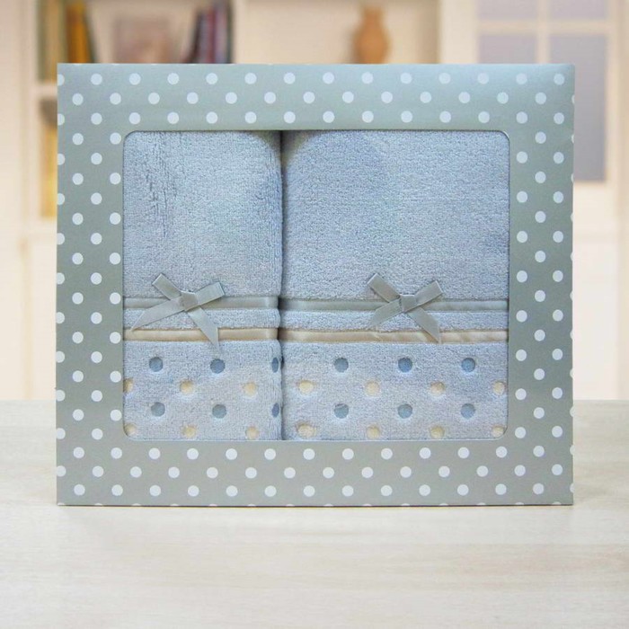 

Набор полотенец «Дина», размер 50x80 см, 70х130 см, цвет голубой