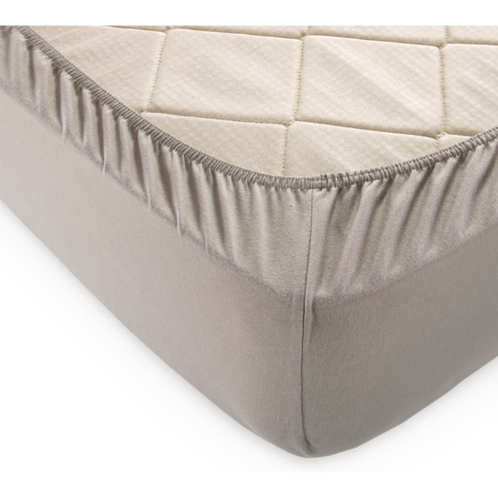 Простыня на резинке размер 120х200х20 см цвет какао 686₽