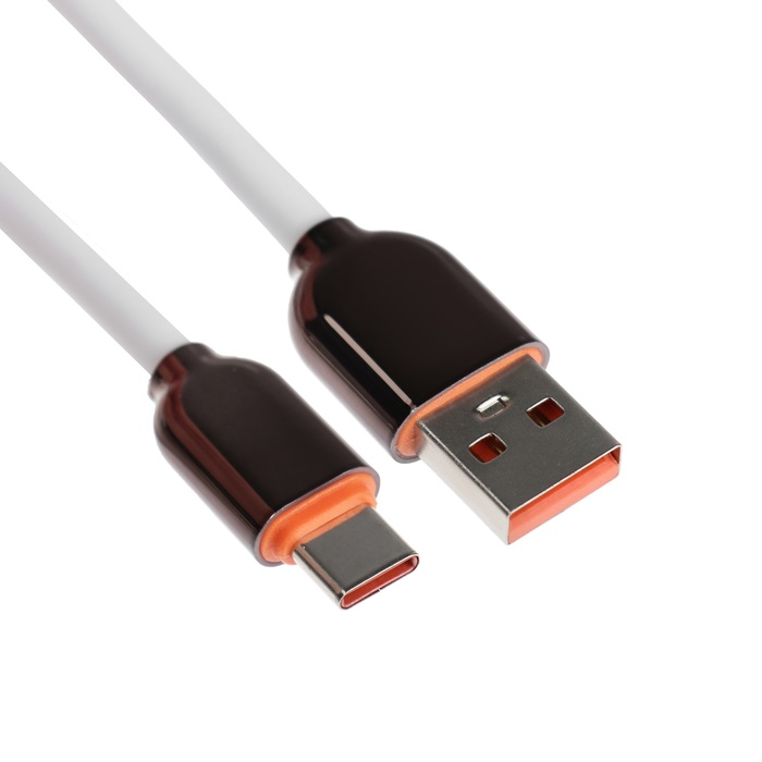 

Кабель Type-C - USB, 6 A, оплётка PVC, 1 метр, белый