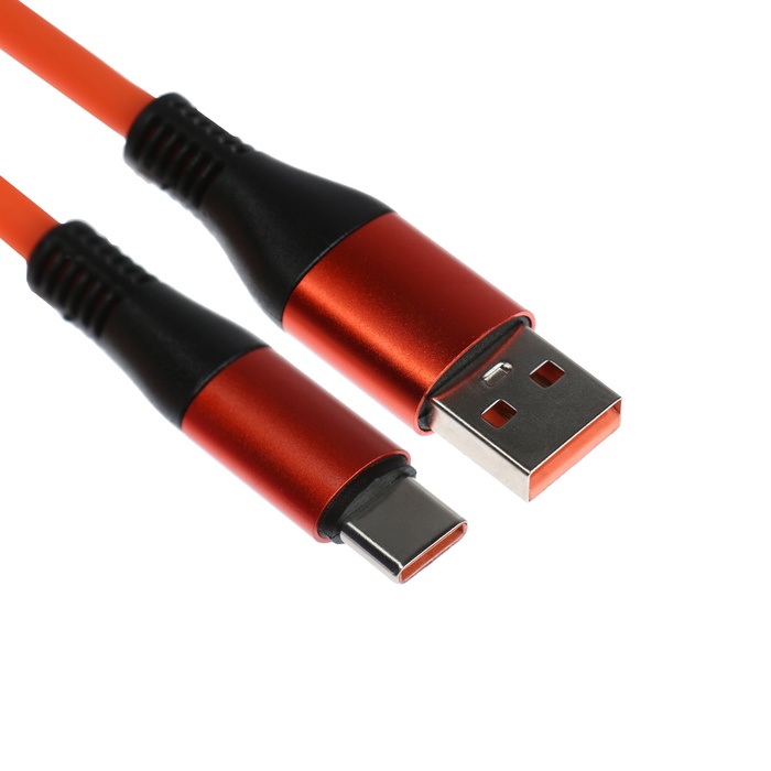 

Кабель Type-C - USB, 5 A, оплётка TPE, утолщенный, 1 метр, оранжевый