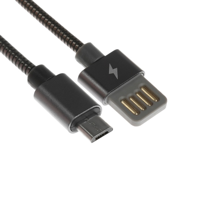 

Кабель MicroUSB - USB, 2.1 А, металлическая оплётка, 1 метр, чёрный