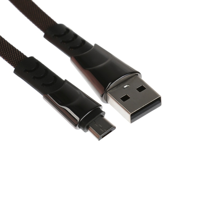 

Кабель MicroUSB - USB, 2.4 А, оплётка ткань, плоский, 1 метр, чёрный