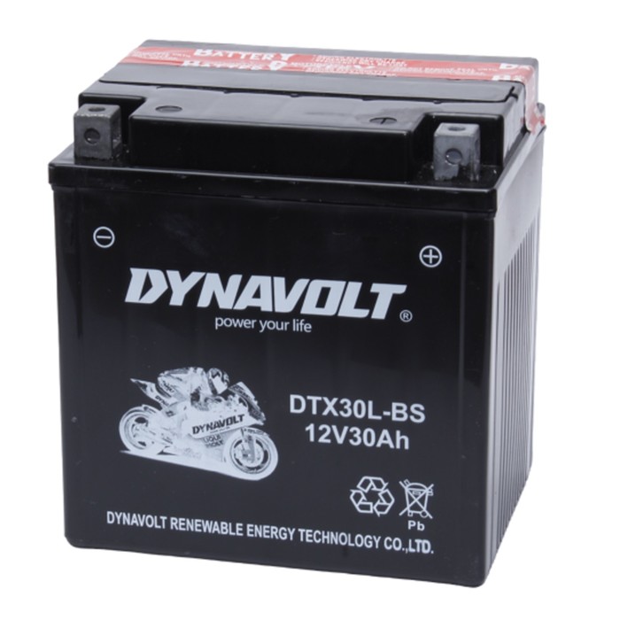 Аккумулятор Dynavolt DTX30L-BS, 12V, AGM, Обратная, 350 А, 167х127х176