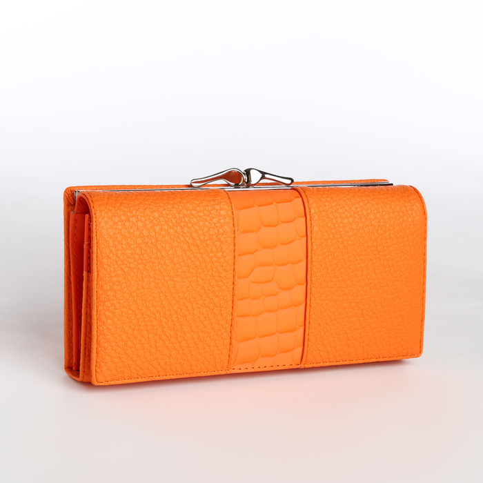 Кошелёк женский на магните, цвет оранжевый кошелёк 2 отдела на магните цвет оранжевый