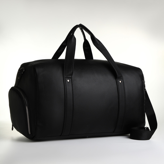 

Сумка дорожная на молнии, длинный ремень, цвет чёрный