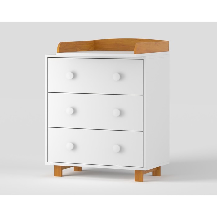 

Комод пеленальный детский PAPI Lux 800/3, 3 ящика, цвет белый/бук