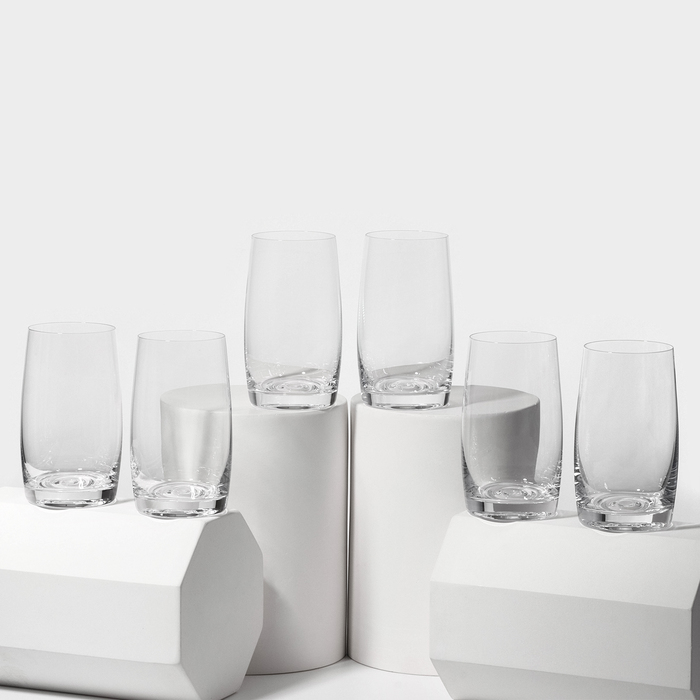 Набор стеклянный стаканов для воды PAVO AQUA, 380 мл, 6 шт набор высоких стаканов стеклянный kosem 380 мл 6 шт