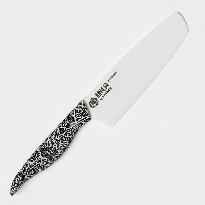 цена Нож кухонный Samura Inca, накири, лезвие 16,5 см, белая циркониевая керамика