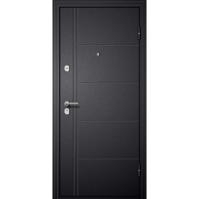 дверь входная дакар термо 860 × 2050 мм правая цвет чёрный муар бетон лофт софт белый Входная дверь «М1», 860×2050 мм, правая, цвет чёрный шёлк / белый