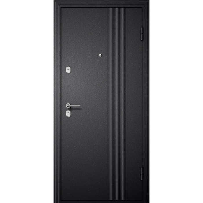 Входная дверь «М2», 860×2050 мм, правая, стекло чёрное, цвет чёрный шёлк / белый