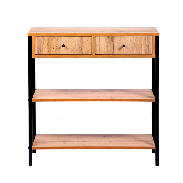 

Комод Frame, 754×304×774 мм, 2 ящика с полками, цвет дуб вотан / чёрный металл