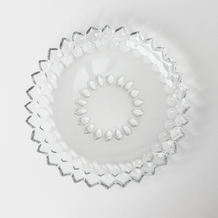 Тарелка стеклянная YAGHOUT, d=32 см тарелка капучино стеклянная d 32 см цвет серый
