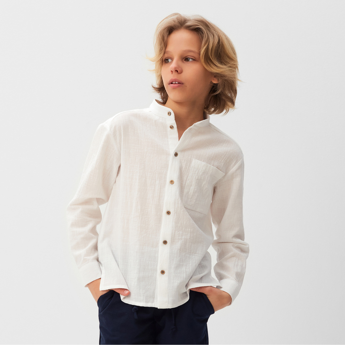 Рубашка для мальчика MINAKU цвет белый, рост 92 см
