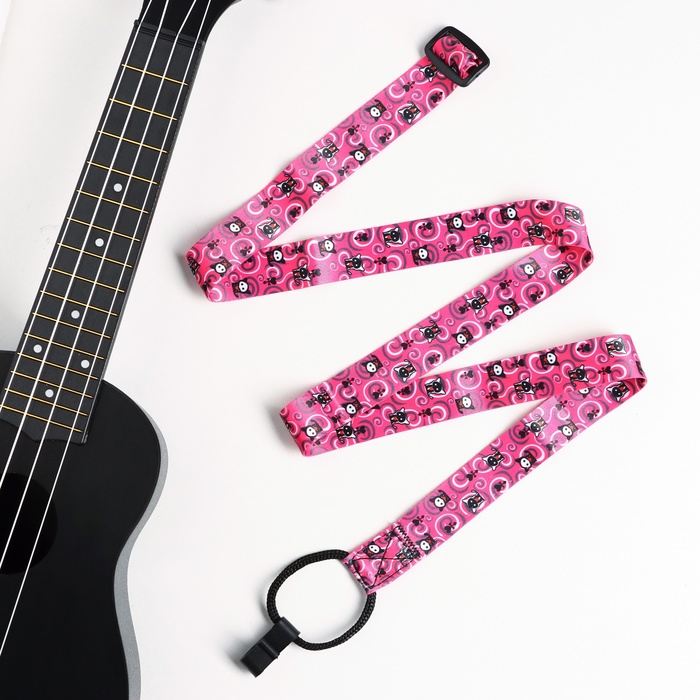 

Ремень для укулеле Music Life "Кошечки", 50 см, розовый