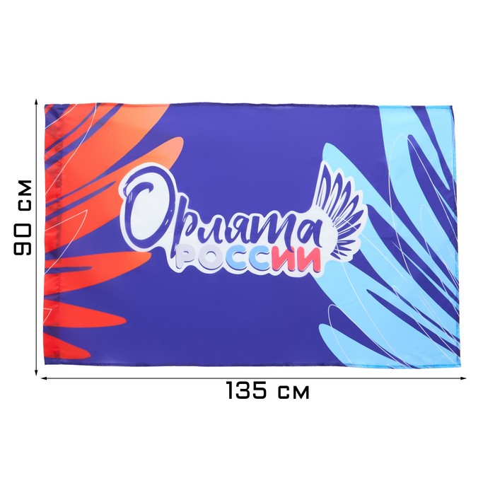 Флаг Орлята России 90х135 см, полиэфирный шёлк, без древка флаг города заречный пензенская область 90х135 см