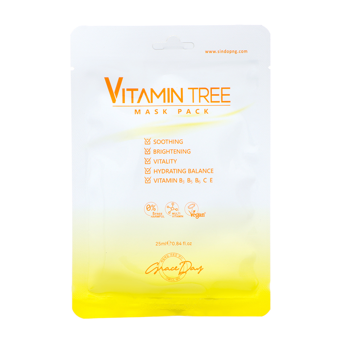 Маска тканевая для лица Grace Day выравнивающая тон кожи с витаминами 25 мл 35₽