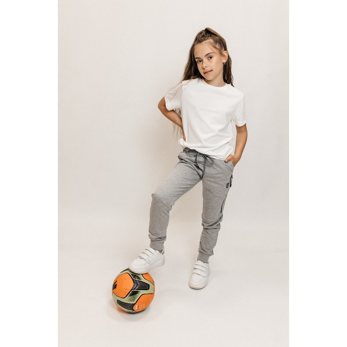 Брюки спортивные для девочек Isee, рост 122-128 см, цвет серый