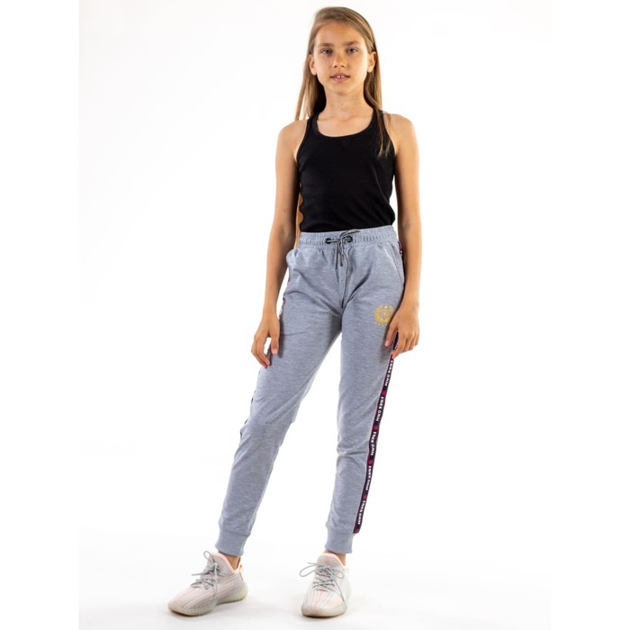 Брюки спортивные для девочек Isee, рост 146-152 см, цвет серый брюки спортивные для девочек цвет серый рост 146 см