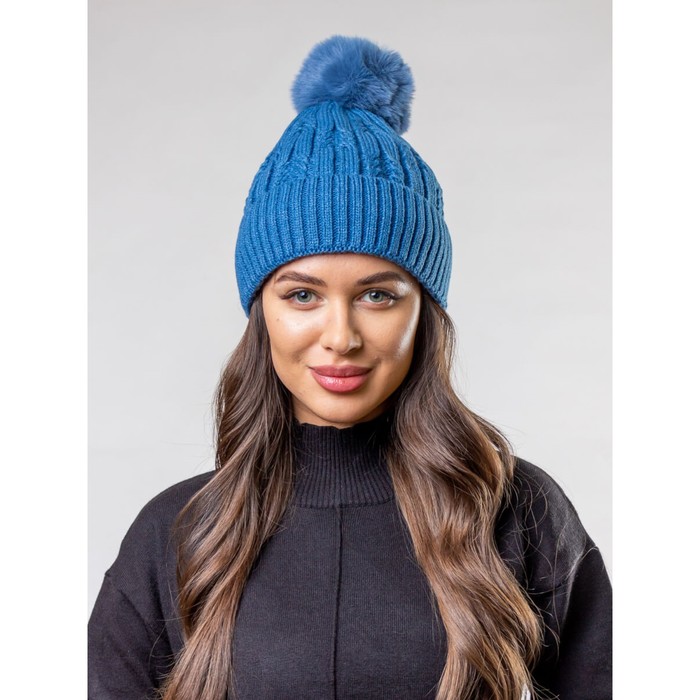 

Шапка женская Isee, размер 52-56, цвет синий