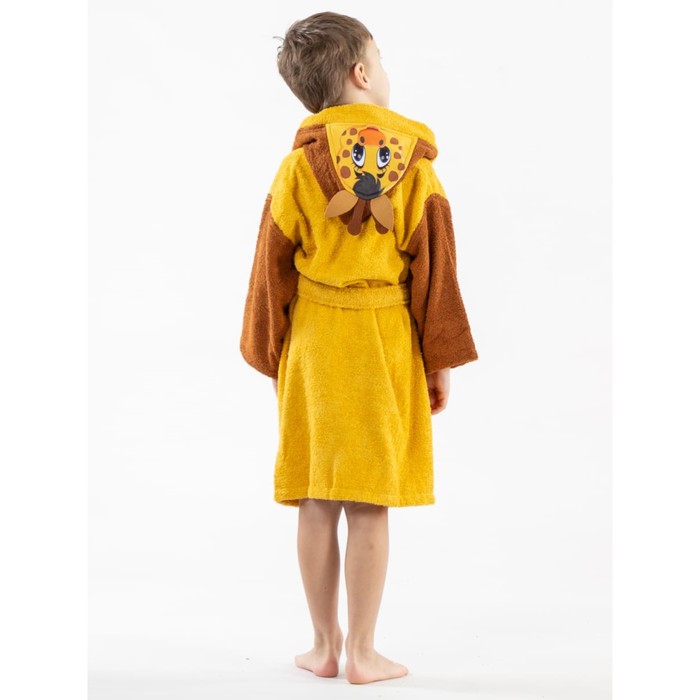 Халат махровый для мальчика, рост 122-128 см, цвет жёлтый