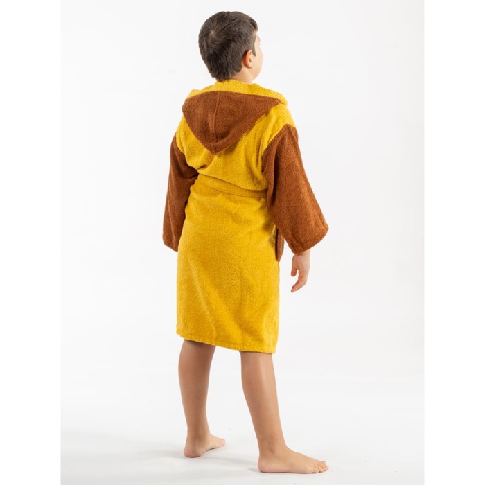 Халат махровый для мальчика, рост 134-140 см, цвет жёлтый