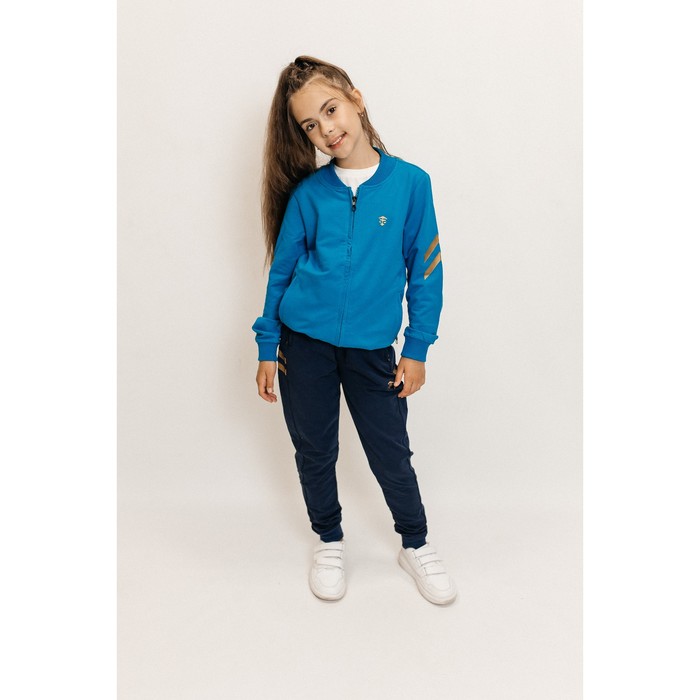 Костюм спортивный для девочек Isee, рост 158-164 см, цвет бирюзовый, синий