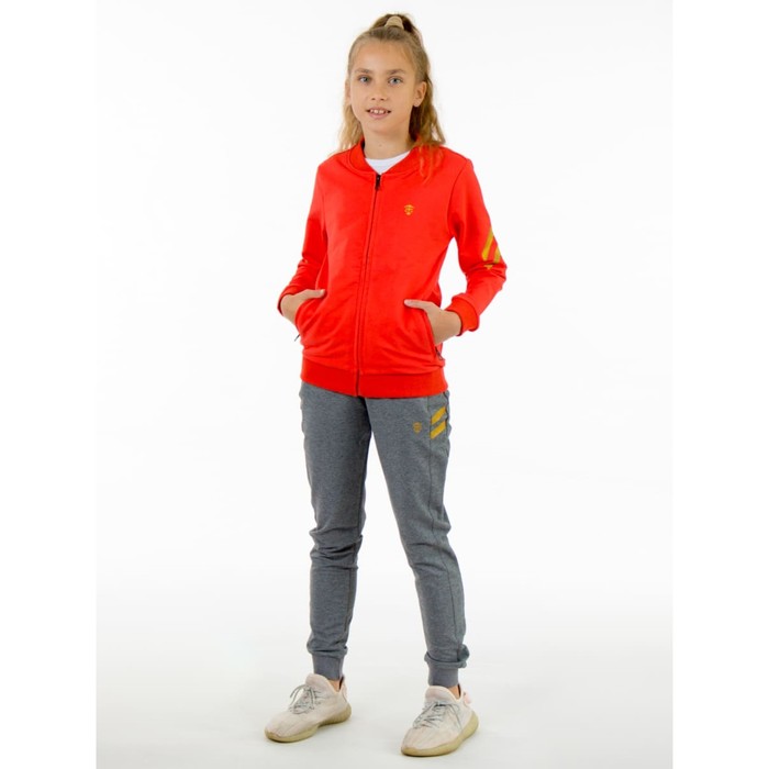 Костюм спортивный для девочек Isee, рост 146-152 см, цвет персиковый, серый футболка для девочек рост 152 см цвет персиковый