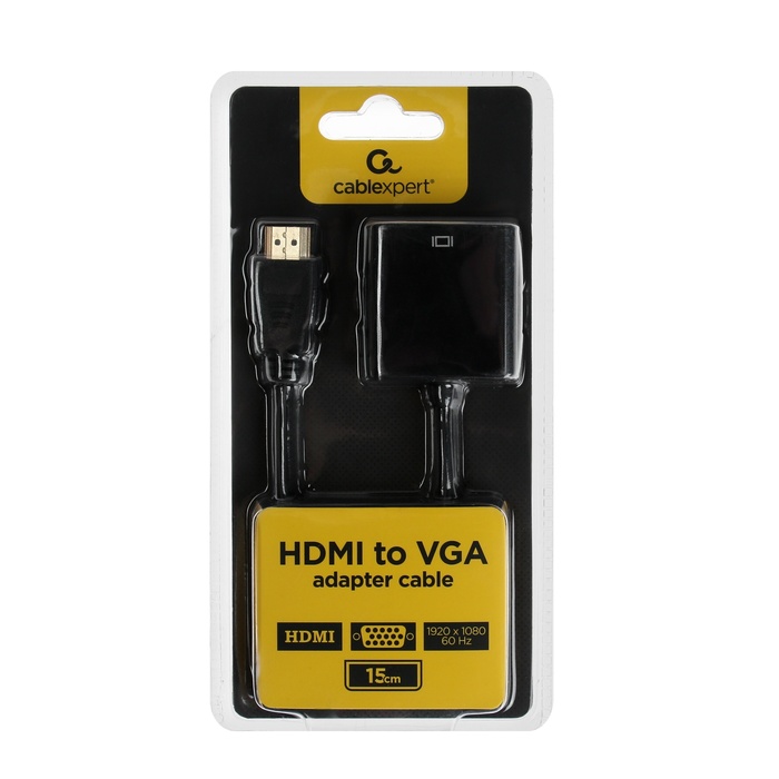 Переходник Cablexpert A-HDMI-VGA-04, HDMI - VGA, черный переходник cablexpert a hdmi90 fml hdmi hdmi 19f 19m угловой соединитель 90 градусов золотые разъемы