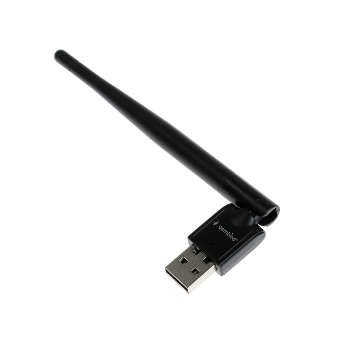 Адаптер Wi-Fi Gembird WNP-UA-010, 150 Mbps, USB, антенна, чёрный адаптер wi fi gembird wnp ua 010 150 mbps usb антенна чёрный