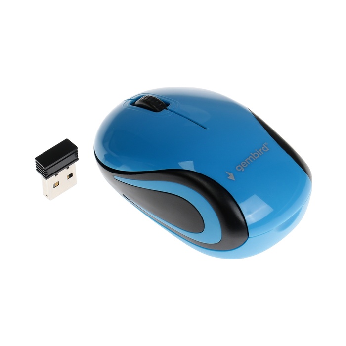 

Мышь Gembird MUSW-620, беспроводная, оптическая, 1200 dpi, 1хAAA, USB, синяя