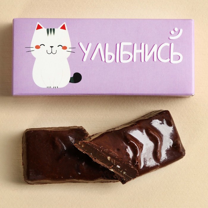 Батончик шоколадный «Улыбнись» с карамелью, 50 г.