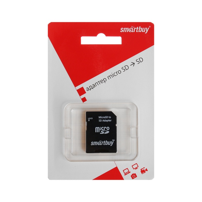 Адаптер для карты памяти Smartbuy, micro SD - SD, черный фотографии