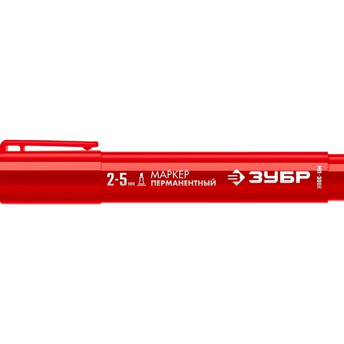 Маркер строительный ЗУБР МП-300К 06323-3, перманентный, клиновидный, 2-5 мм, красный маркер строительный зубр мп 300к 06323 3 перманентный клиновидный 2 5 мм красный