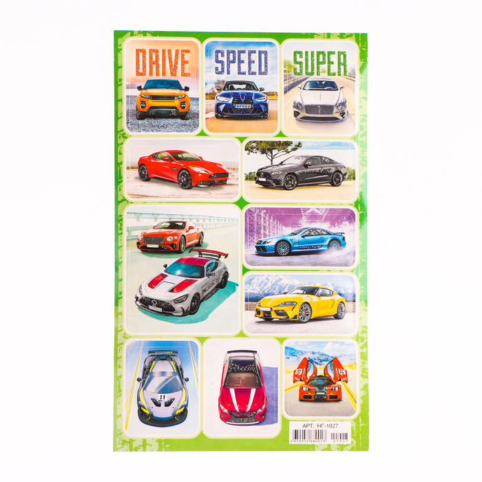 

Наклейки "Спортивные авто" глиттер