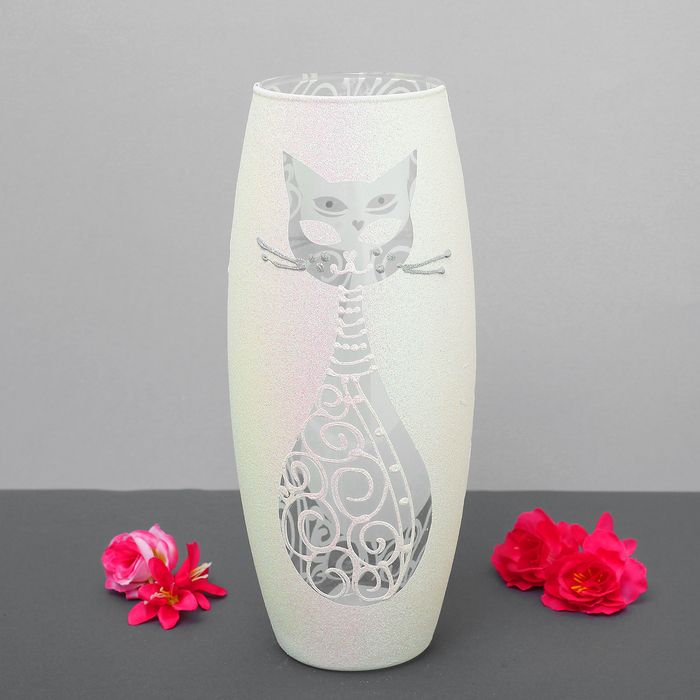 Ваза "Снежная кошка", овальная