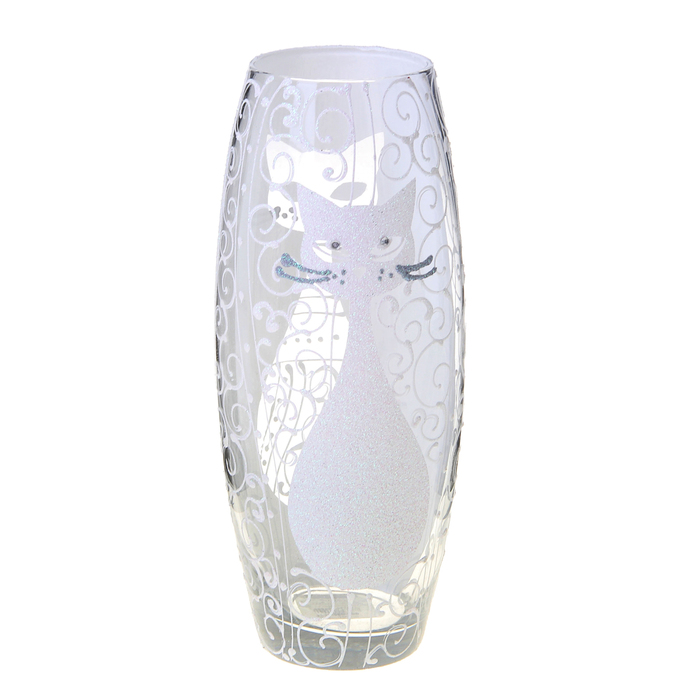 Ваза "Снежная кошка", овальная