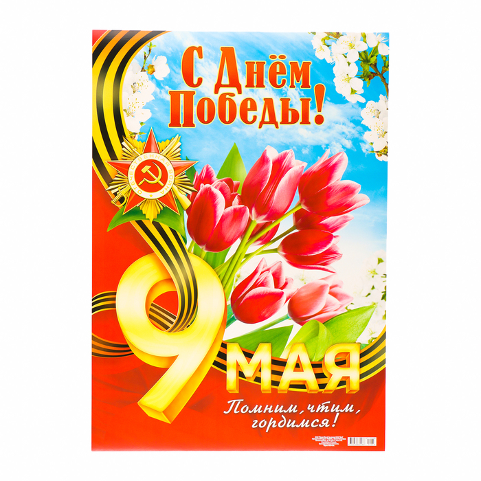 

Плакат "С Днём Победы!" картон, А2