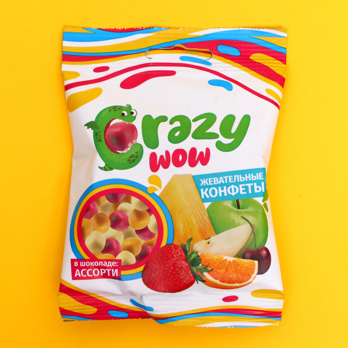 Конфеты жевательные CRAZYWOW, ассорти, 35 г жевательные конфеты fruittella мини ассорти 11 г