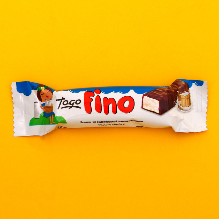 Батончик FINO, с нугой покрытый шоколадной глазурью, 15 г конфеты toffifee с нугой 125 г