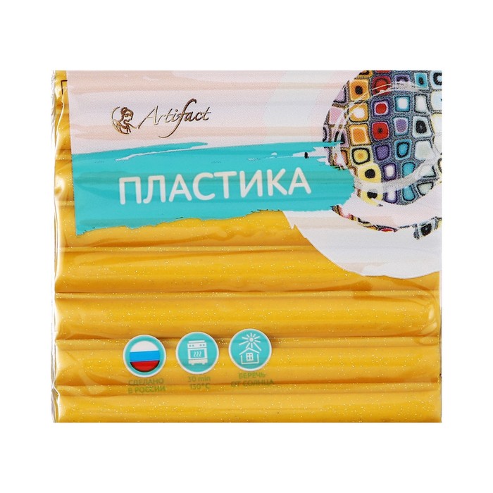 

Пластика - полимерная глина 56г, с блёстками, лимонный