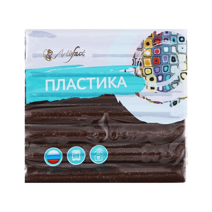 

Пластика - полимерная глина 56г, с блёстками, шоколадный