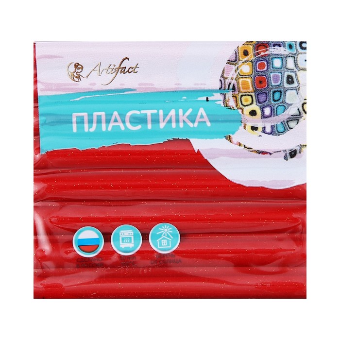 

Пластика - полимерная глина 56г, с блёстками, красный