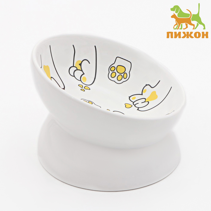 

Миска керамическая "Лапа Кота" 150 мл 13 x 9 cм, белая