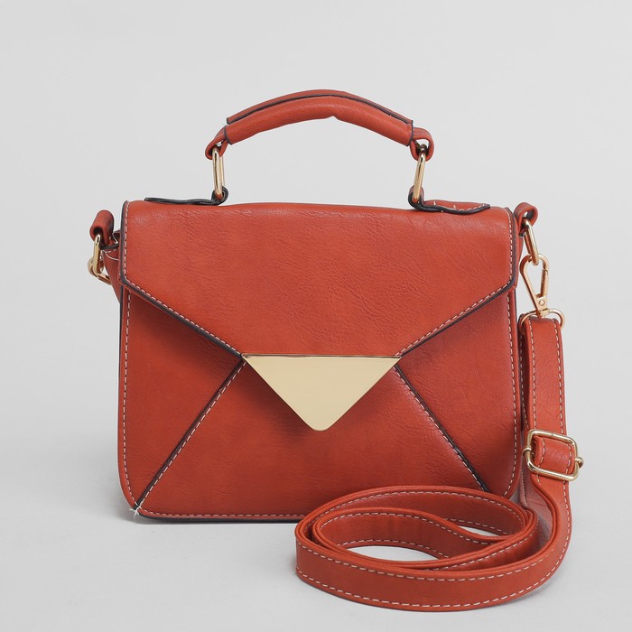 Сумка женская "Серенити", 1 отдел, длинный ремень, цвет рыжий