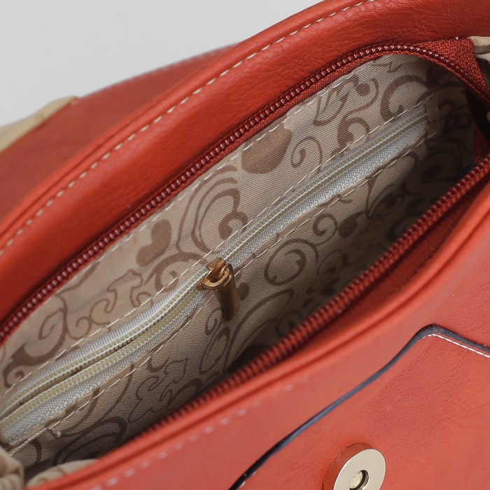 Сумка женская "Серенити", 1 отдел, длинный ремень, цвет рыжий