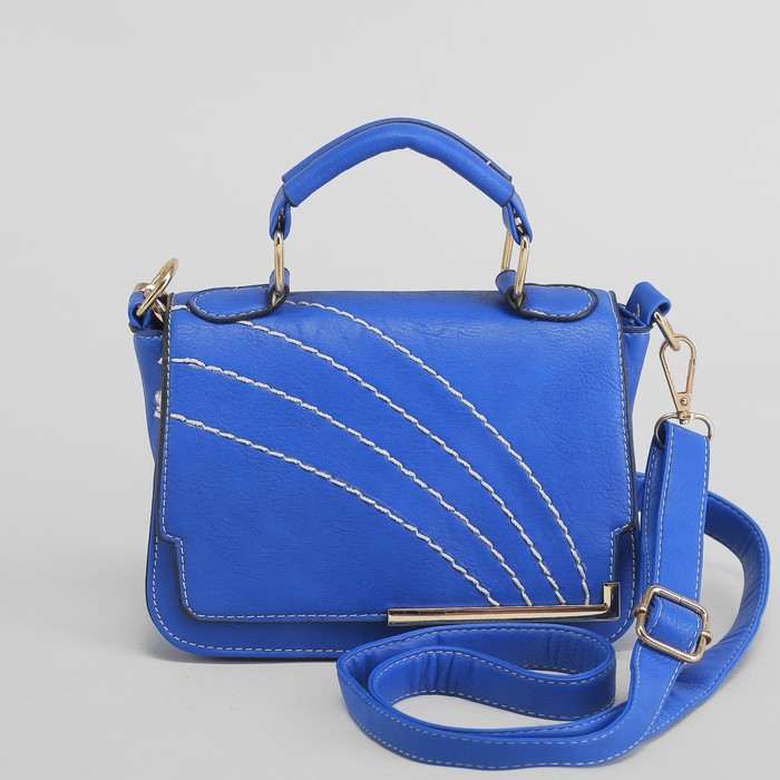 Сумка женская "Сесилия", 1 отдел, длинный ремень, цвет синий