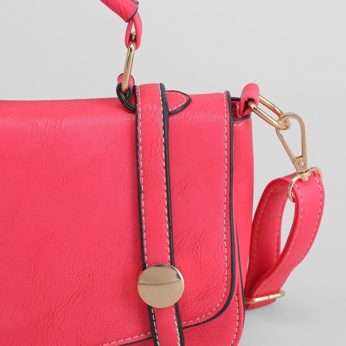 Сумка женская "Сивилла", 1 отдел, длинный ремень, цвет малиновый