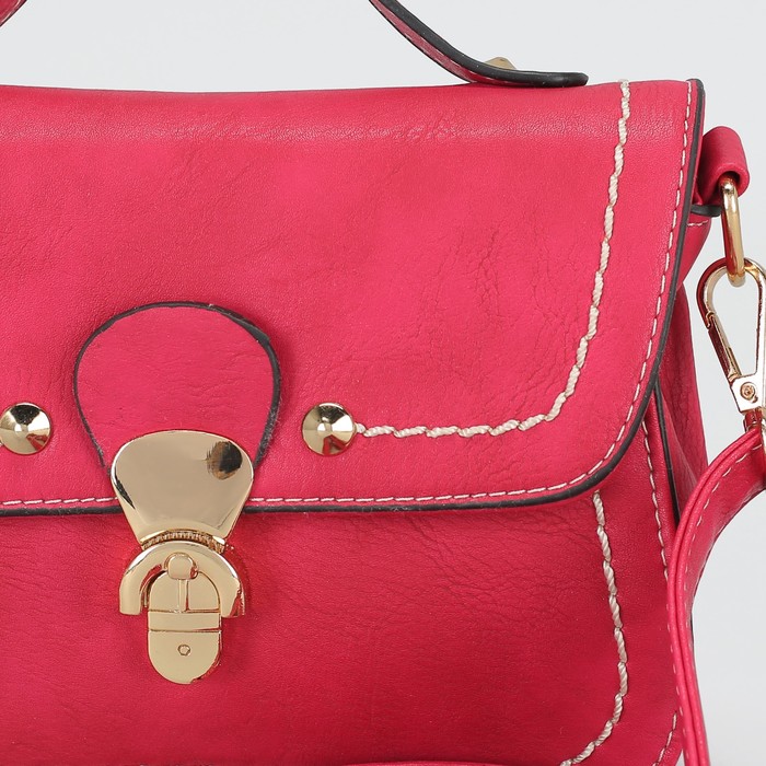 Сумка женская "Серрена", 1 отдел, длинный ремень, цвет малиновый