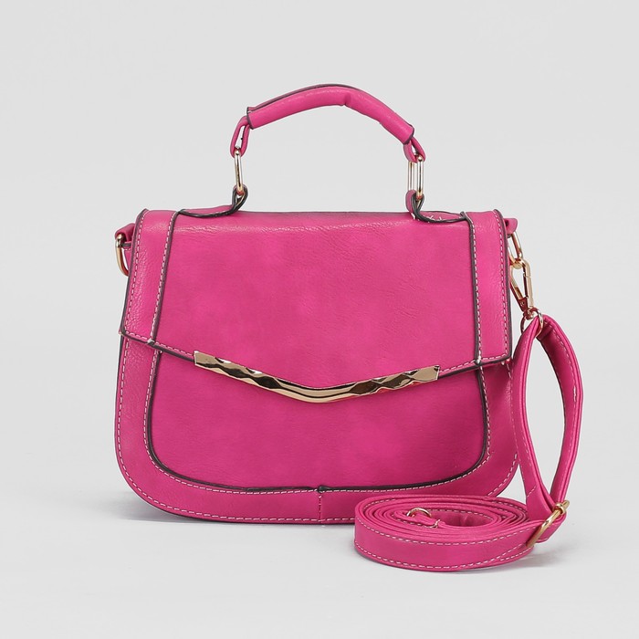 Сумка женская "Септима", 1 отдел, длинный ремень, цвет малиновый