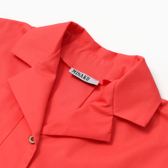 Костюм для девочки (Рубашка и шорты) MINAKU, цвет красный, рост 146 см